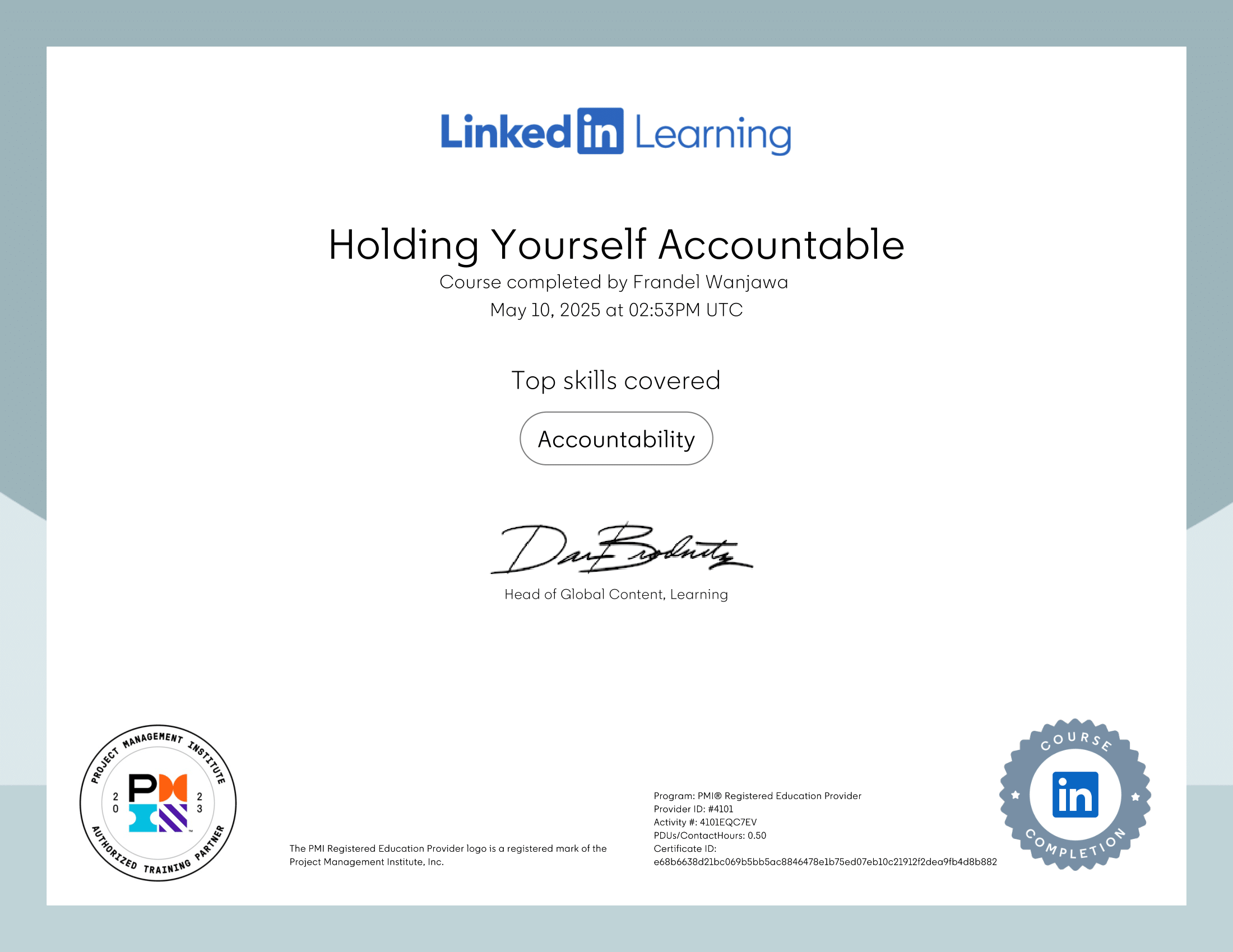 Holding Yourself Accountable
